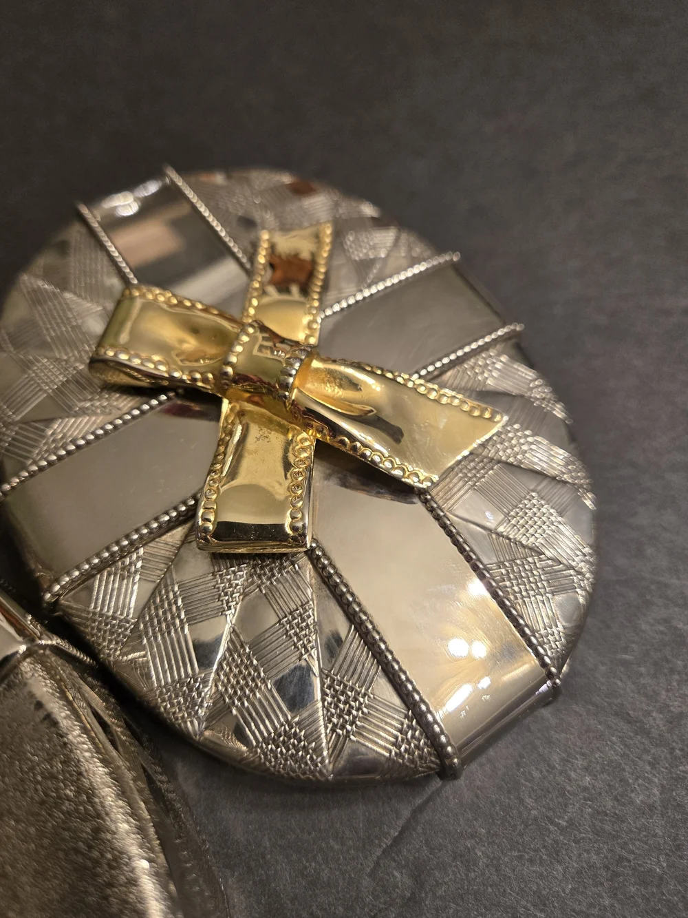Vintage Silver Tone Trinket Box